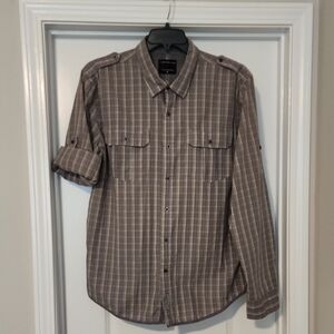 Calvin Klein Jeans Gray Plaid Shirt